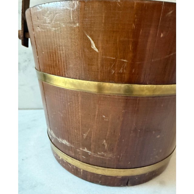 Vintage Oak and Brass Bucket For Sale - Image 11 of 12