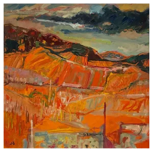Jean Krillé, Landscape 102, Oil on Masonite, 1985