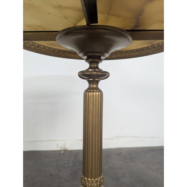 Neoclassical Style Pedestal Table in Onyx For Sale - Image 5 of 6