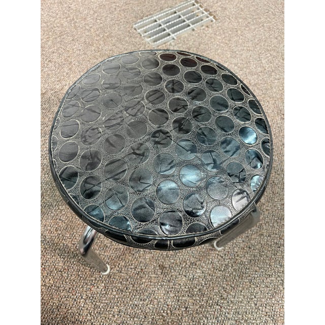 Mid 20th Century Mid 20th Century Pearl Wick Vinyl Stool With Chrome Legs For Sale - Image 5 of 8