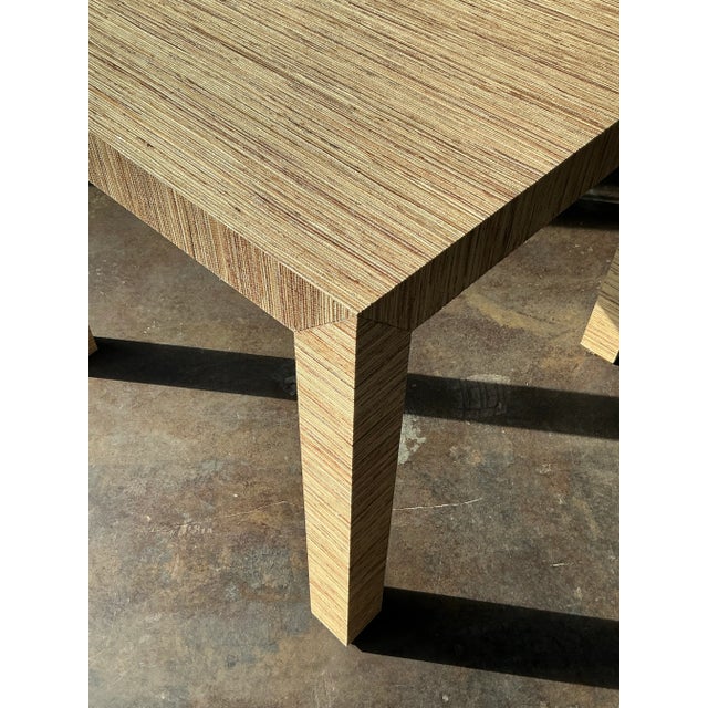 Wood Vintage Boho Grasscloth Game Table For Sale - Image 7 of 9