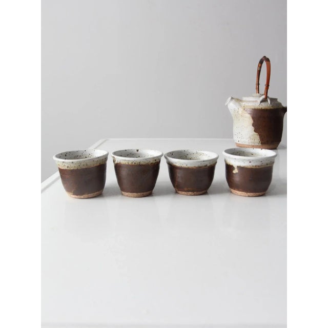 Vintage Japanese Studio Pottery Tea Set - 5 Pc For Sale - Image 9 of 12