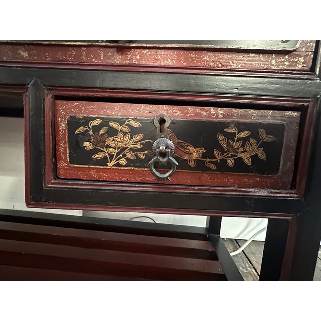 Large Carved Antique Chinese Cabinet Console From Fujian Province For Sale - Image 13 of 16
