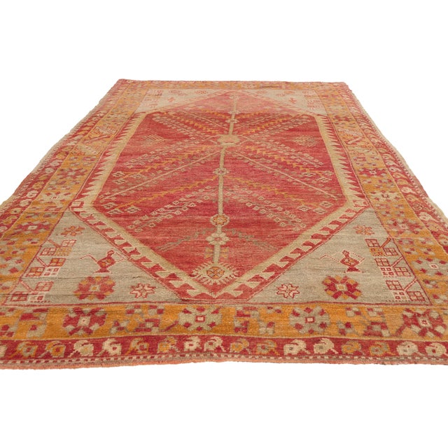 Tribal Vintage Turkish Oushak Rug, 05'02 X 09'01 For Sale - Image 3 of 10