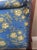 Antique Victorian Eastlake Walnut Armchair With Porcelain Casters & Blue Floral Upholstery For Sale - Image 4 of 10