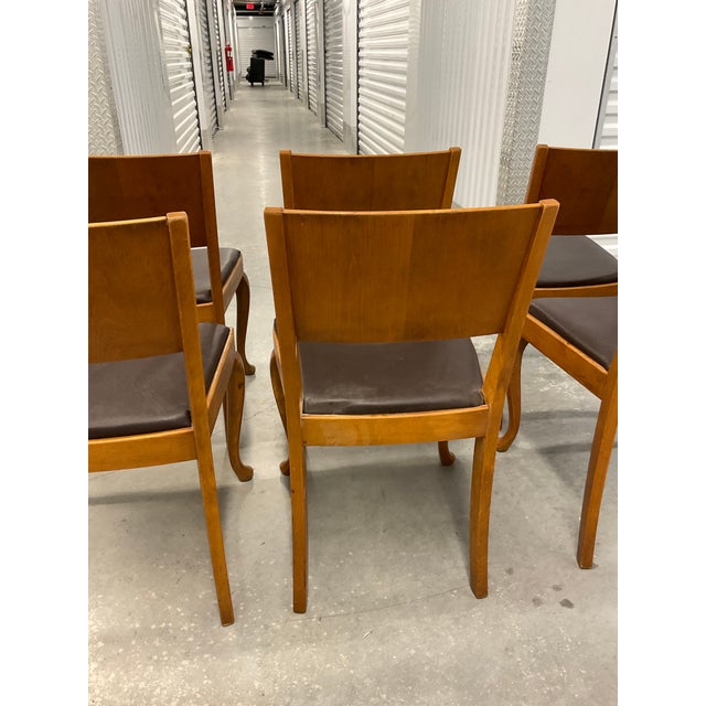 Set of 6 Danish Modern Beech Dining Chairs – 1960s – Cabriole Legs For Sale - Image 11 of 18