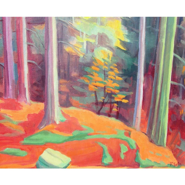 1980s Alfred (Fredi) Schneider, Autumn Forest, 1980s, Oil Painting on Canvas, Framed For Sale - Image 5 of 12