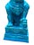 Pair of 1960’s Mid Century Chinese Turquoise Porcelain Foo Dog Statues For Sale In Los Angeles - Image 6 of 9
