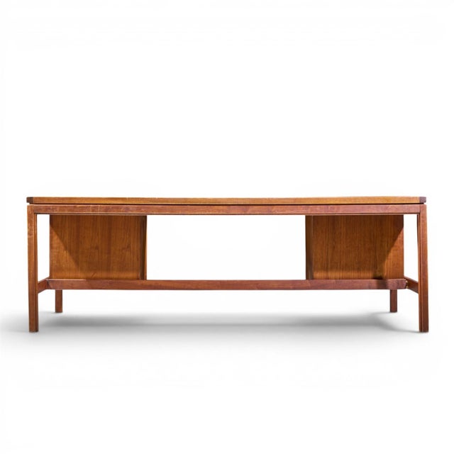 Jens Risom Mid Century Walnut Executive Desk For Sale - Image 10 of 12