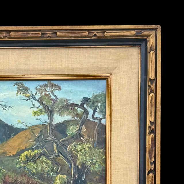 Mid 20th Century Vintage California Impressionist Natural Landscape Oil Painting, Signed W/ Carved Wood Frame For Sale - Image 5 of 10