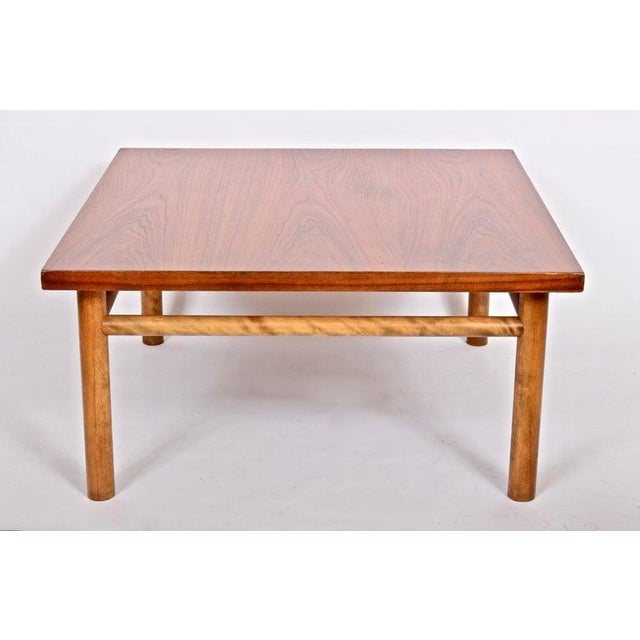 1960s T. H. Robsjohn-Gibbings for Widdicomb Square Mahogany Coffee Table For Sale - Image 11 of 11