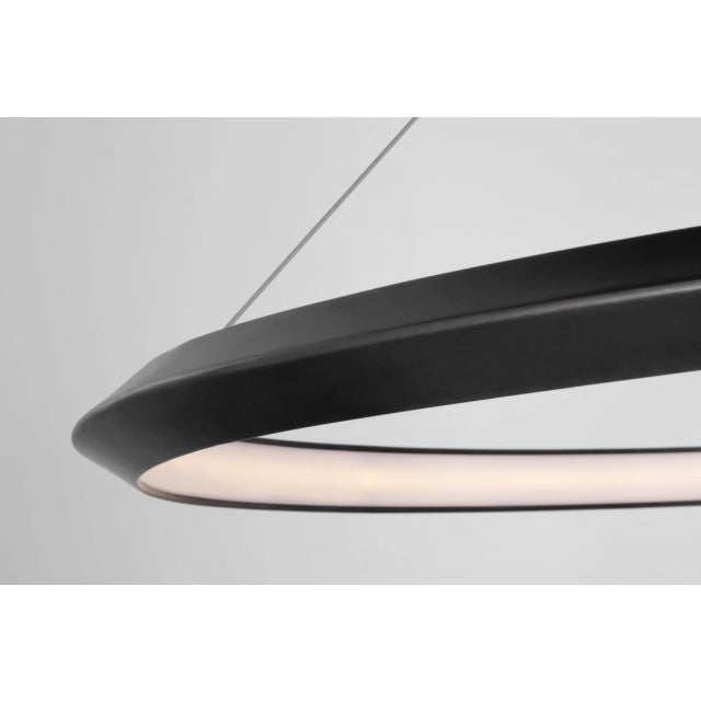 Modern Peter Bristol for Visual Comfort Signature Encircle 48" Ring Chandelier in Bronze For Sale - Image 3 of 6