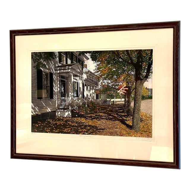 1990s Carol Collette 'Falling Leaves' Etched Artwork, Framed For Sale