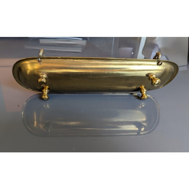 Early 20th Century Antique Brass Tone Pen Rest Adorned by Swans For Sale - Image 5 of 5