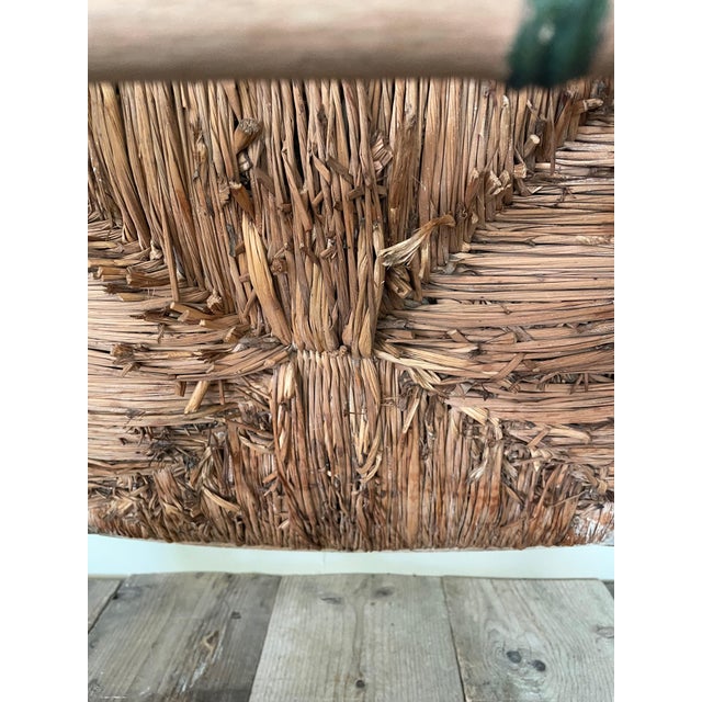 Wood Straw Chair in Faux Bamboo For Sale - Image 7 of 8