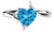 Minimalist Swiss Blue Topaz Heart Shape Stacking Ring in 925 Sterling Silver Us 7 For Sale