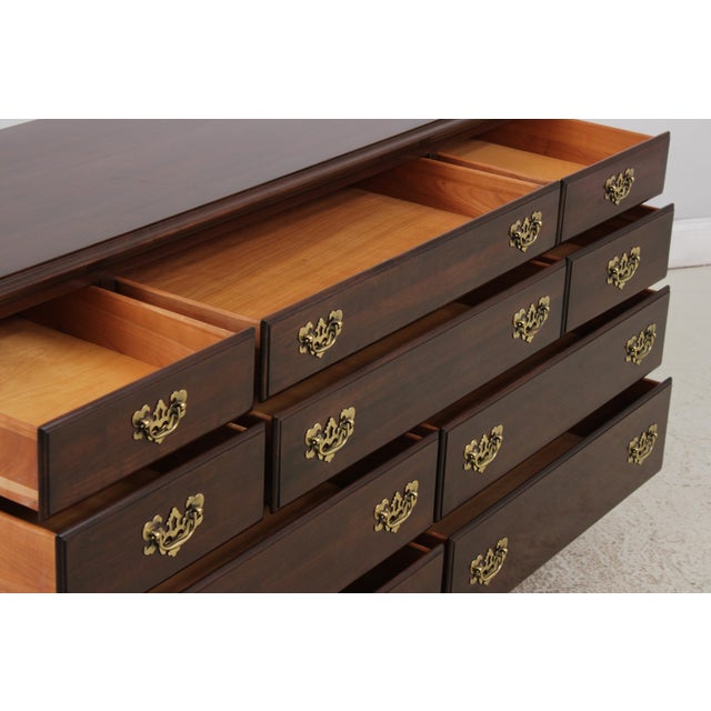1990s Ethan Allen Cherry Georgian Court 10 Drawer Dresser For Sale - Image 5 of 13