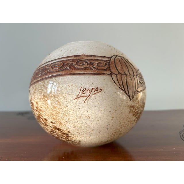 Art Deco Glass Sphere Vase by Legras, 1920s For Sale - Image 4 of 11