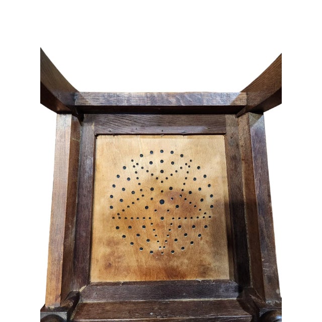 Early 1900's French Embossed Leather Hall Chairs- a Pair For Sale In Atlanta - Image 6 of 7