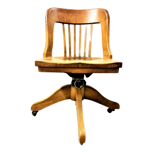 Antique Quarter Sawn Oak Swivel Chair Early 20th Century Chairish