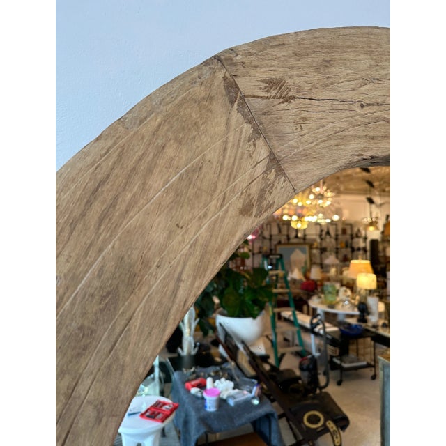 Rustic Oversized Wood Framed Mirror For Sale In Miami - Image 6 of 10