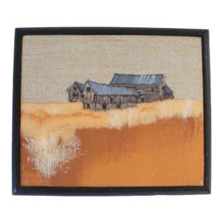 Vintage Original Art Barn Painting For Sale
