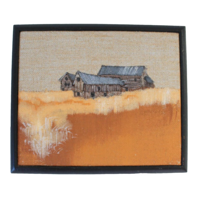 Vintage Original Art Barn Painting For Sale