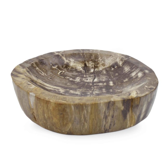 Contemporary Late 20th Century Natural Solid Stone Pocket Change Catchall Valet Dish Decorative Stone Bowl For Sale - Image 3 of 6