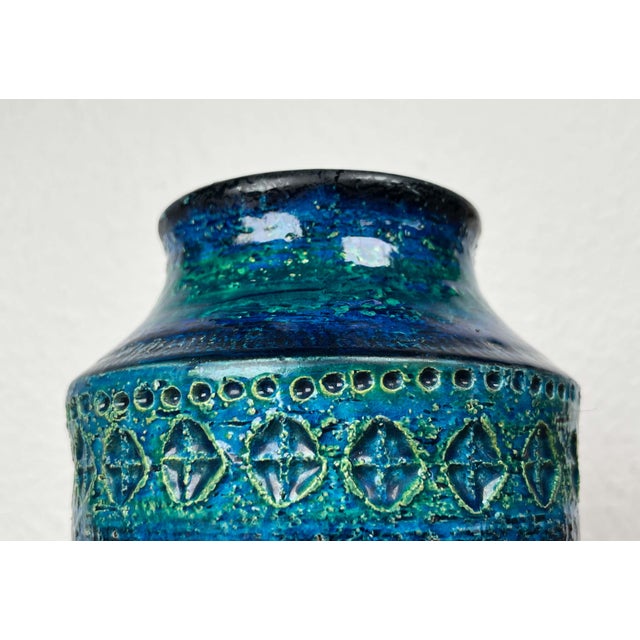 Mid-Century Modern Rimini Blu Pottery Vase by Aldo Londi for Bitossi, Italy, 1960s For Sale - Image 5 of 18