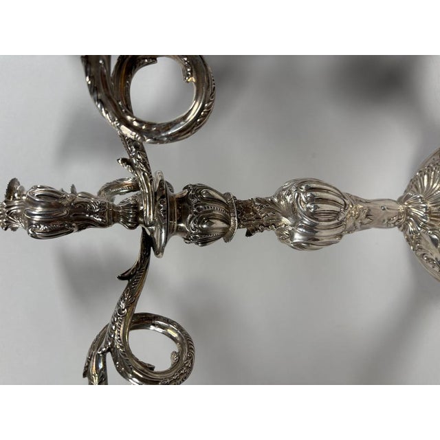 Silver Antique Rococo Candleholders in 950 Silver, 1907, Set of 2 For Sale - Image 8 of 11