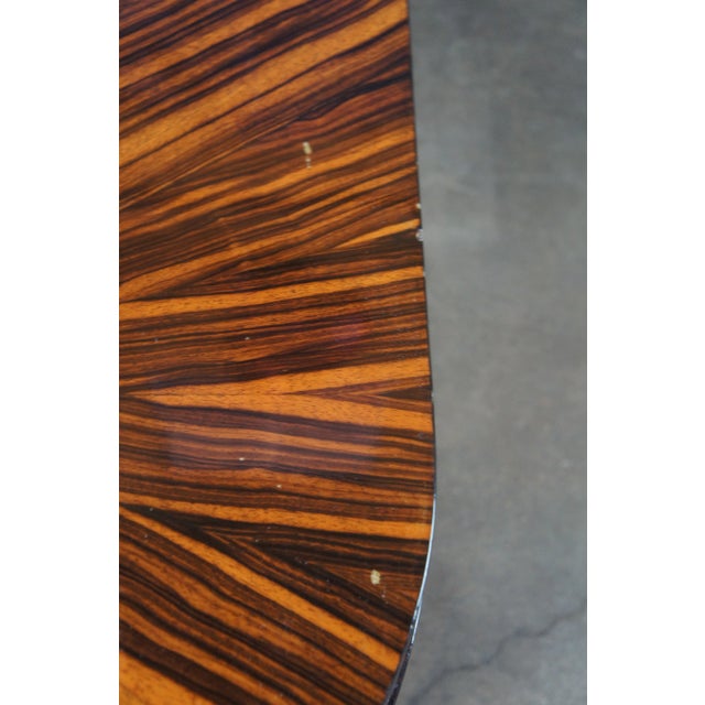 2 Art Deco Macassar Ebony Sculptural Console Coffee Cocktail Tables Pair MCM 54" For Sale - Image 11 of 13