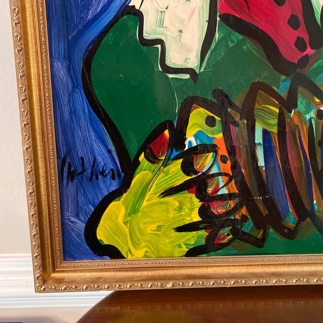 1970s Abstract Peter Keil Original Oil on Foam Board Framed Painting For Sale - Image 9 of 12