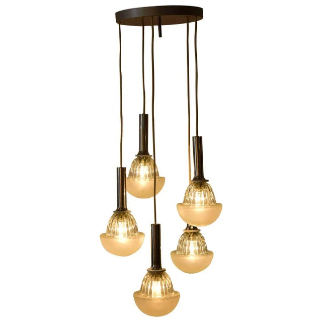 Metal Italian Cascade Chandelier or Pendant Lamp For Sale - Image 7 of 7