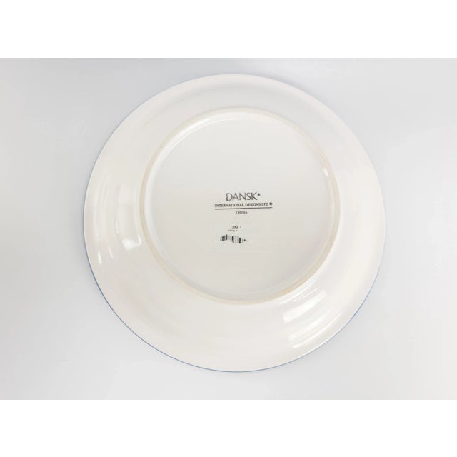 Cream Dansk Verona Dinner Cereal Bowls - Green Leaves/Blue Flowers 9.75" Set of (5) For Sale - Image 8 of 10