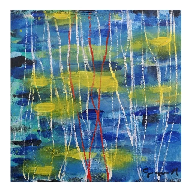 Water Lights - Original Acrylic on Panel by M. Goeyens - 21th Century 2000s For Sale