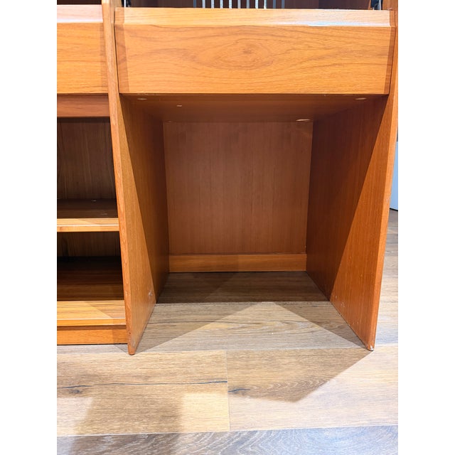 Vintage Danish Modern Teak Drop-Front Cabinet / Desk Cabinet With Hettich Hardware For Sale - Image 6 of 17