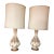 1960s Mid-Century Modern Ceramic Teardrop Cage Lamps on Walnut Bases - a Pair For Sale