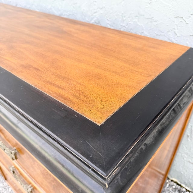 Late 20th Century Vintage Chinoiserie Black and Burlwood Dresser by Centruy Furniture For Sale - Image 5 of 8