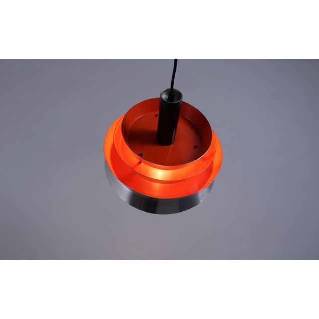 Aluminium and Orange Pendant Lamp attributed to Carl Thore, 1970s For Sale - Image 9 of 16