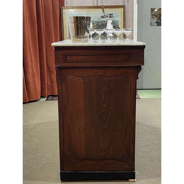 Bar Counter in Oak with Zinc and White Marble For Sale - Image 10 of 18