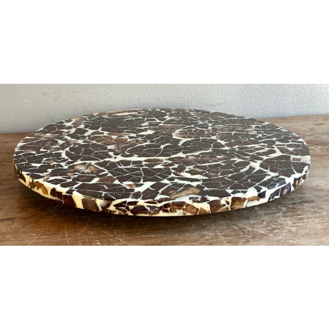 Vintage Boho Lacquered Coconut Shell Lazy Susan For Sale - Image 9 of 12