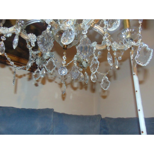 Brown Vintage Crystal Glass Chandelier For Sale - Image 8 of 14