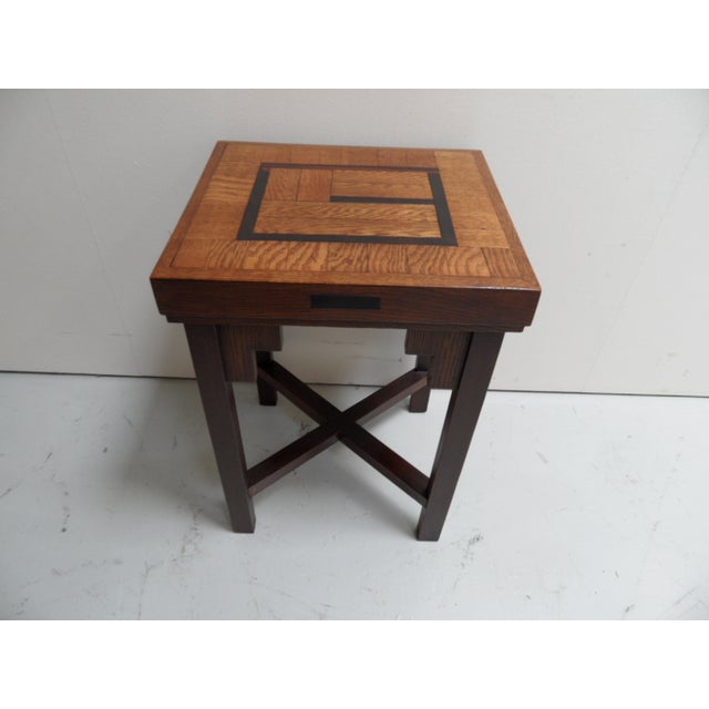 Art Deco Amsterdam School Oak Coffee Table, 1890s For Sale - Image 3 of 11
