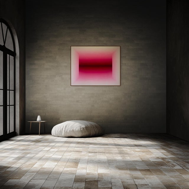 Contemporary Abstract Acrylic on Canvas "Adjusted Light (Rose Madder / Deep Rose Madder)" by Andy Harwood For Sale - Image 4 of 5
