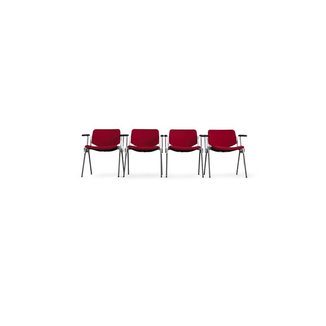 One of approximately ten beautiful sets of four armchairs from the renowned Italian manufacturer Castelli for sale....