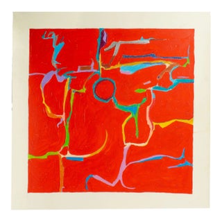 1981 Abstract Mixed Media Painting by Harry Hilson For Sale