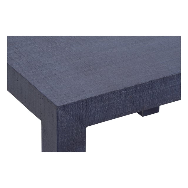 Contemporary Sanibel Raffia Game Table - Blue For Sale - Image 3 of 3