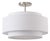 Coronado Semi Flush Mount Light Kit - White Linen Shade, Satin Nickel Finish For Sale
