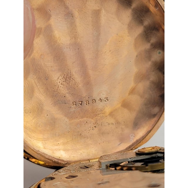 1890s The Plan Gold Plated Swiss Pocket Watch by David Perret W Glass Dome. For Sale - Image 10 of 13