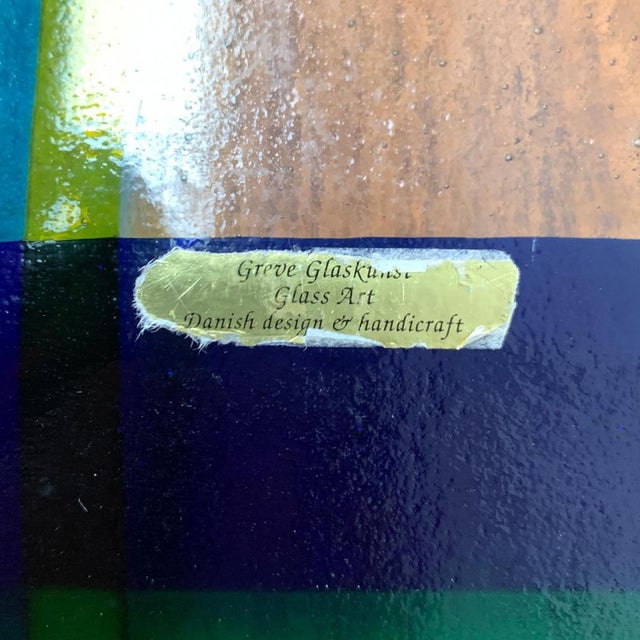 Vintage Danish Art Glass Bowl from Greve Glaskunst, 1980s For Sale - Image 17 of 18